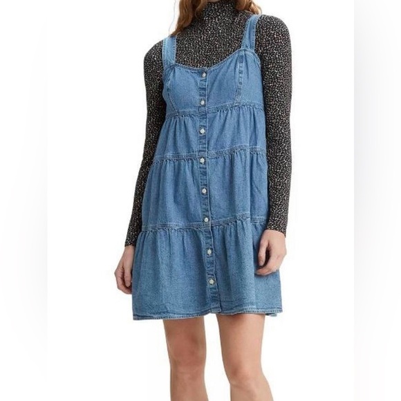 Levi's Blue Buttoned Sleeveless Sundress - Picture 7 of 10